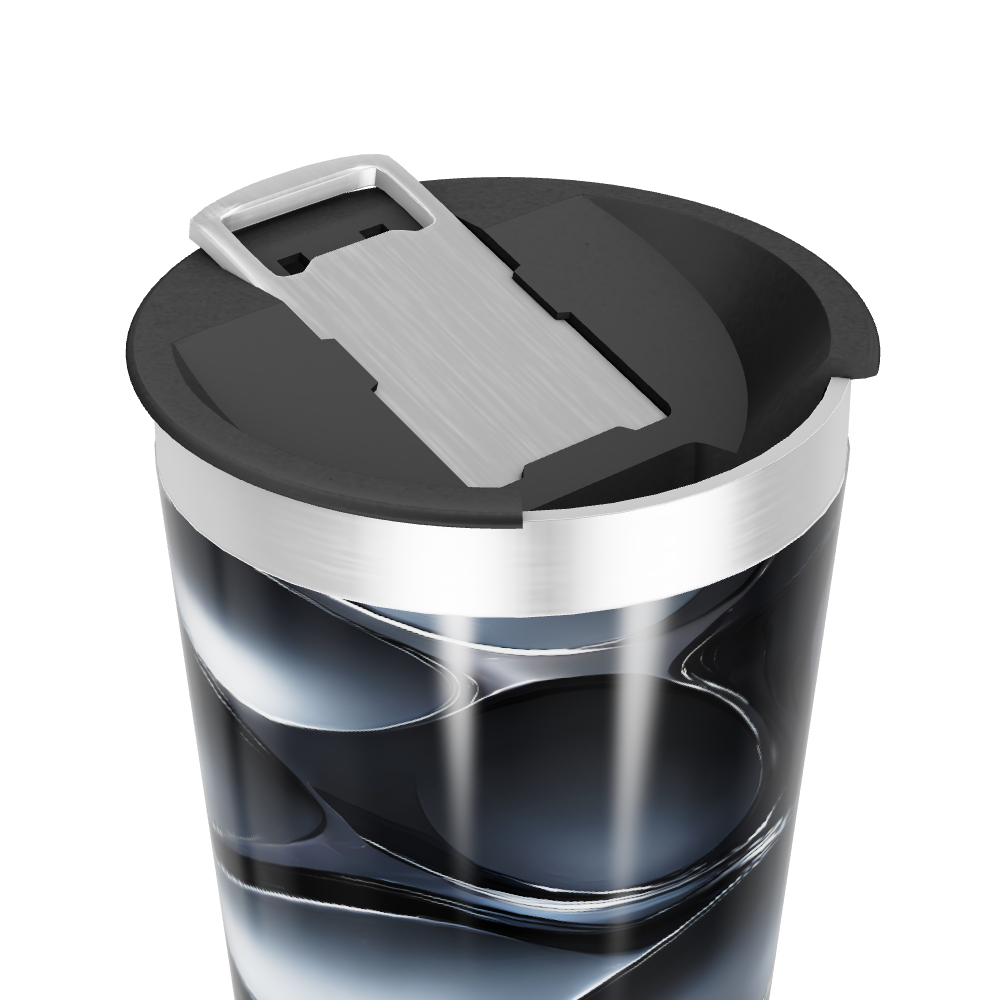 Copo Térmico - Preto Abstrato Aço Inox