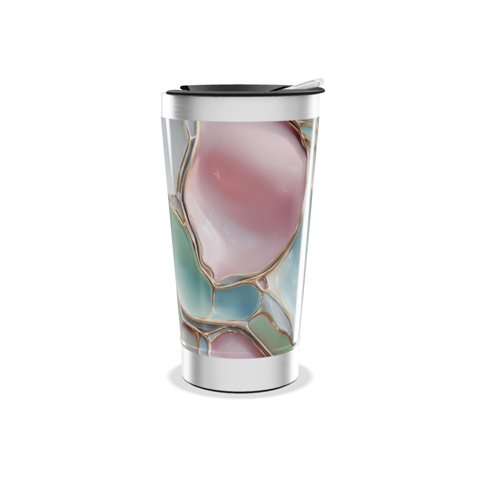 Copo Térmico - Verde com Estampa Abstrata