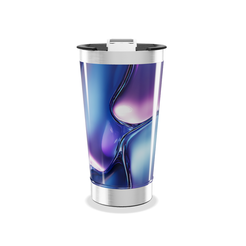 Copo Térmico - Azul e Roxo Abstrato