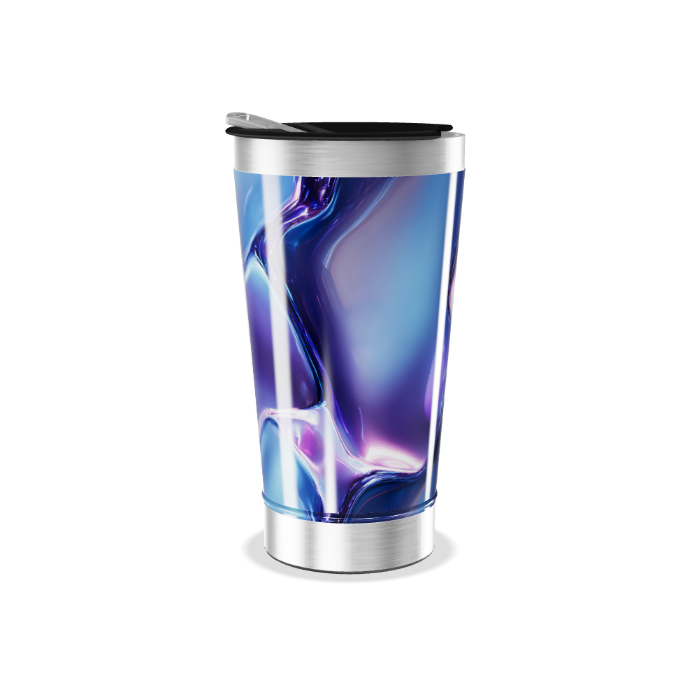 Copo Térmico - Azul e Roxo Abstrato