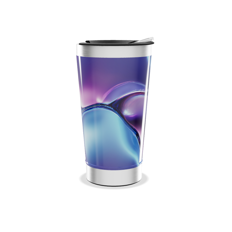 Copo Térmico - Azul e Roxo Abstrato