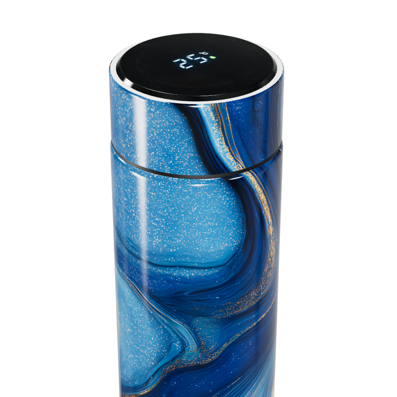 Garrafa Térmica Touch - Azul Mármore Digital