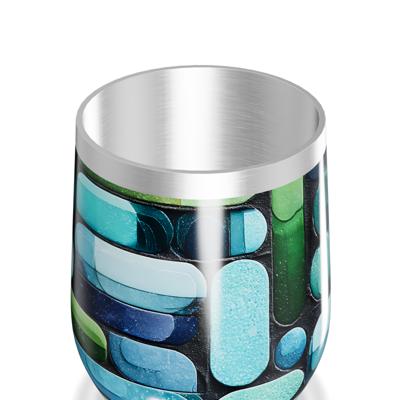 Copo Térmico Slim - Estampa Geométrica Azul