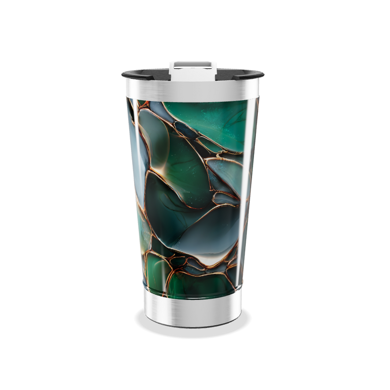 Copo Térmico - Verde Marmorizado Inox