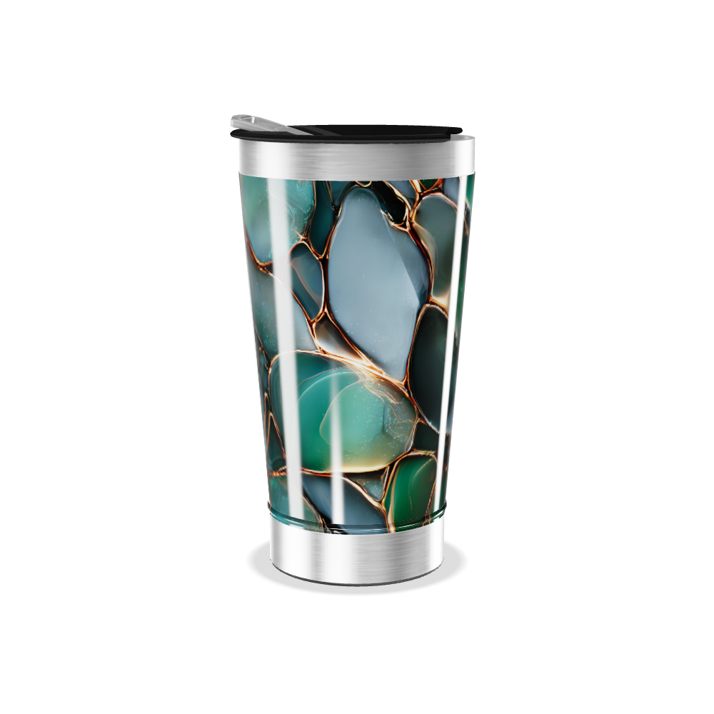 Copo Térmico - Verde Marmorizado Inox