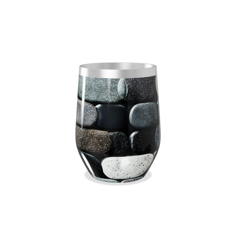 Copo Térmico Slim - Pedras Pretas Inox