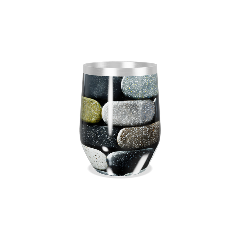 Copo Térmico Slim - Pedras Pretas Inox