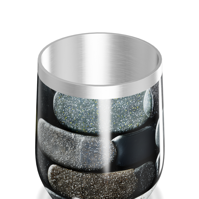 Copo Térmico Slim - Pedras Pretas Inox