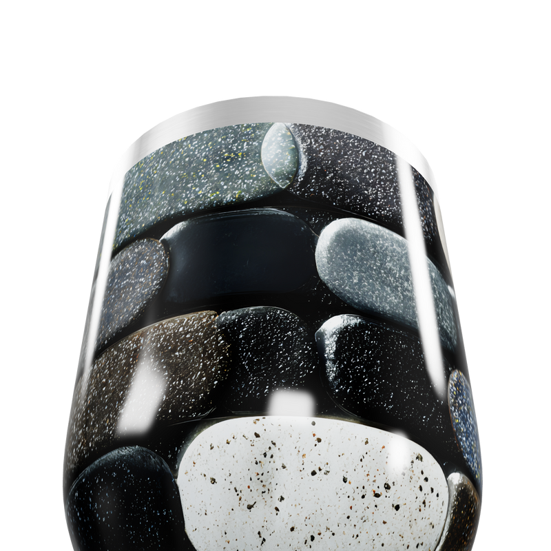 Copo Térmico Slim - Pedras Pretas Inox