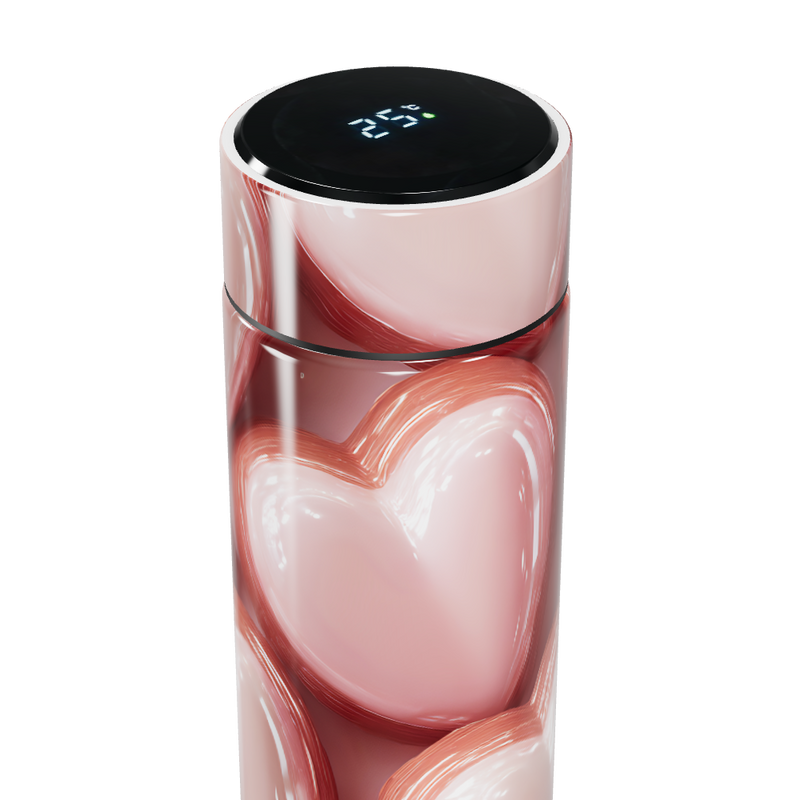 Garrafa Térmica Touch - Corações Rosa