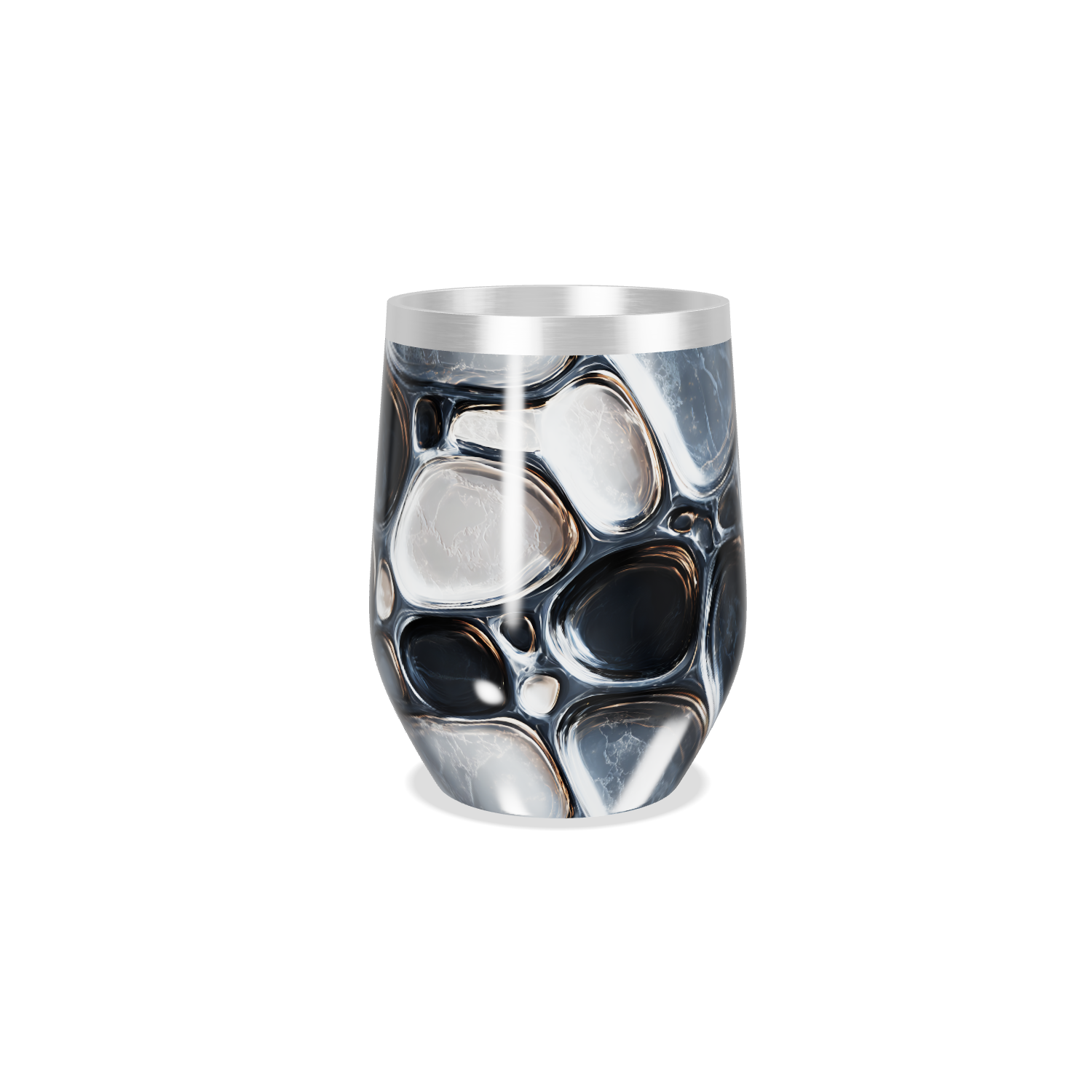 Copo Térmico Slim - Aço Inox Preto Marmorizado