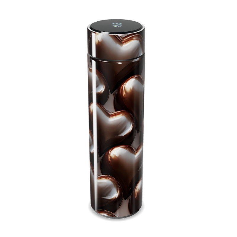 Garrafa Térmica Touch Corações Marrom