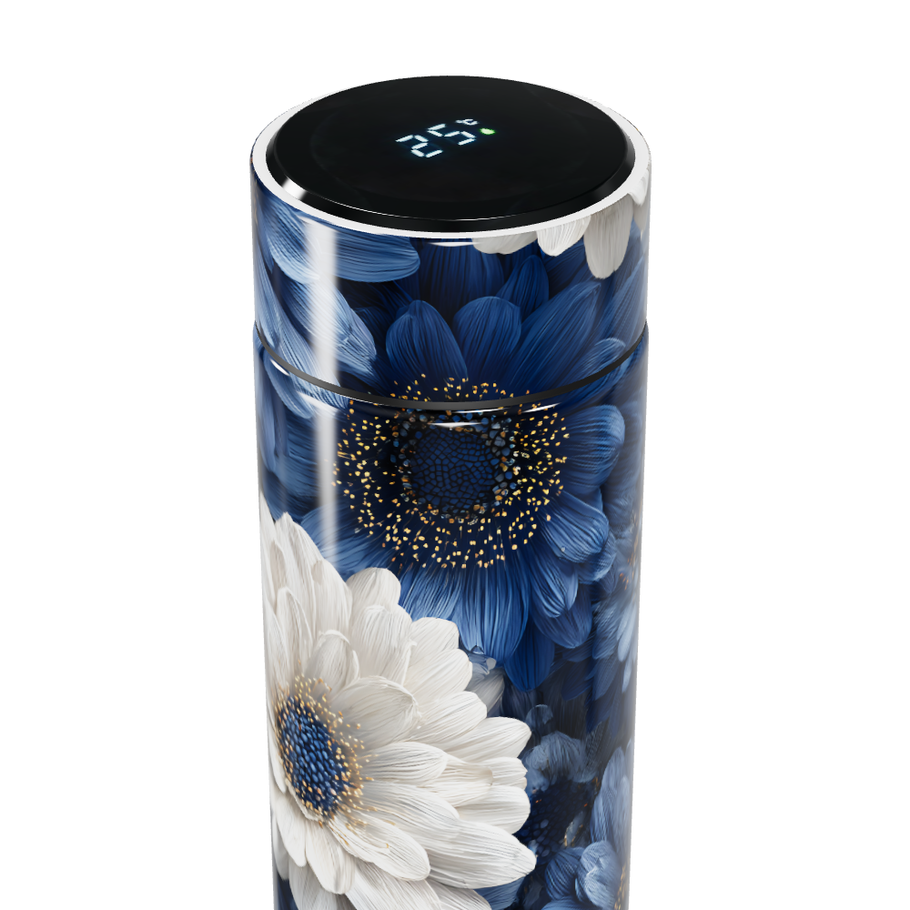 Garrafa Térmica Touch - Floral Azul