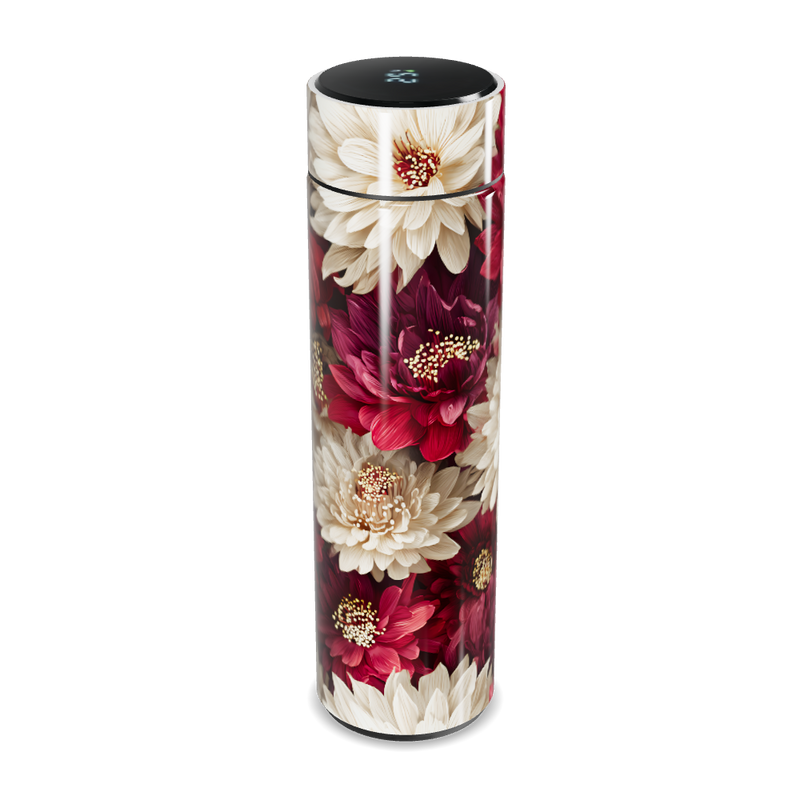 Garrafa Térmica Touch - Floral Vermelha e Branca