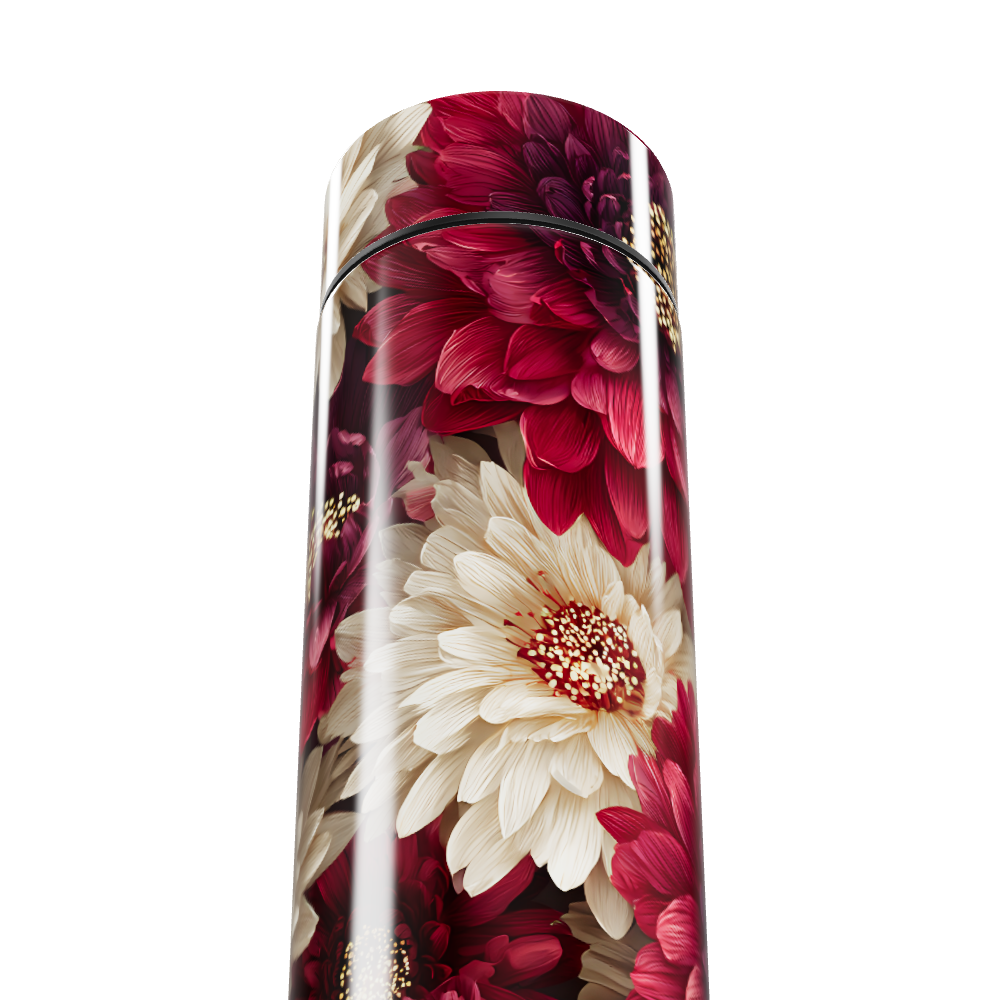 Garrafa Térmica Touch - Floral Vermelha e Branca