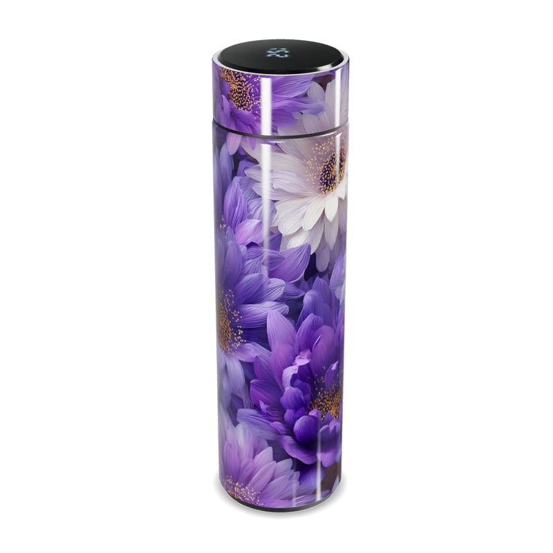 Garrafa Térmica Touch - Floral Roxa Digital