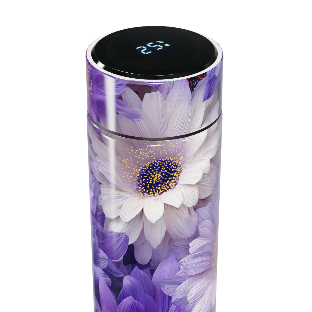 Garrafa Térmica Touch - Floral Roxa Digital