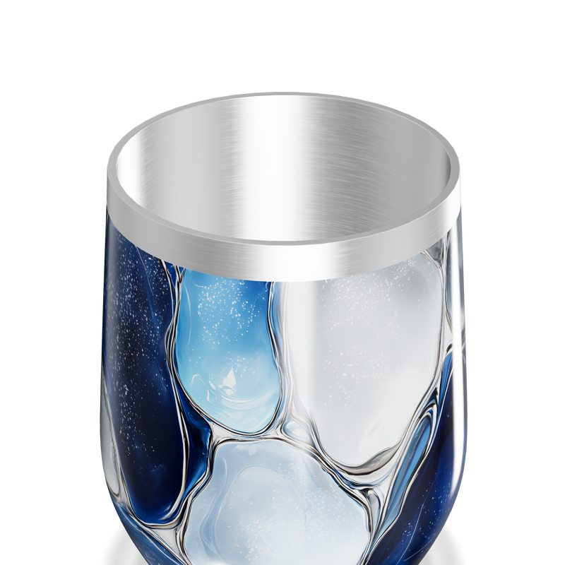 Copo Térmico Slim - Azul Marmorizado Aço Inox