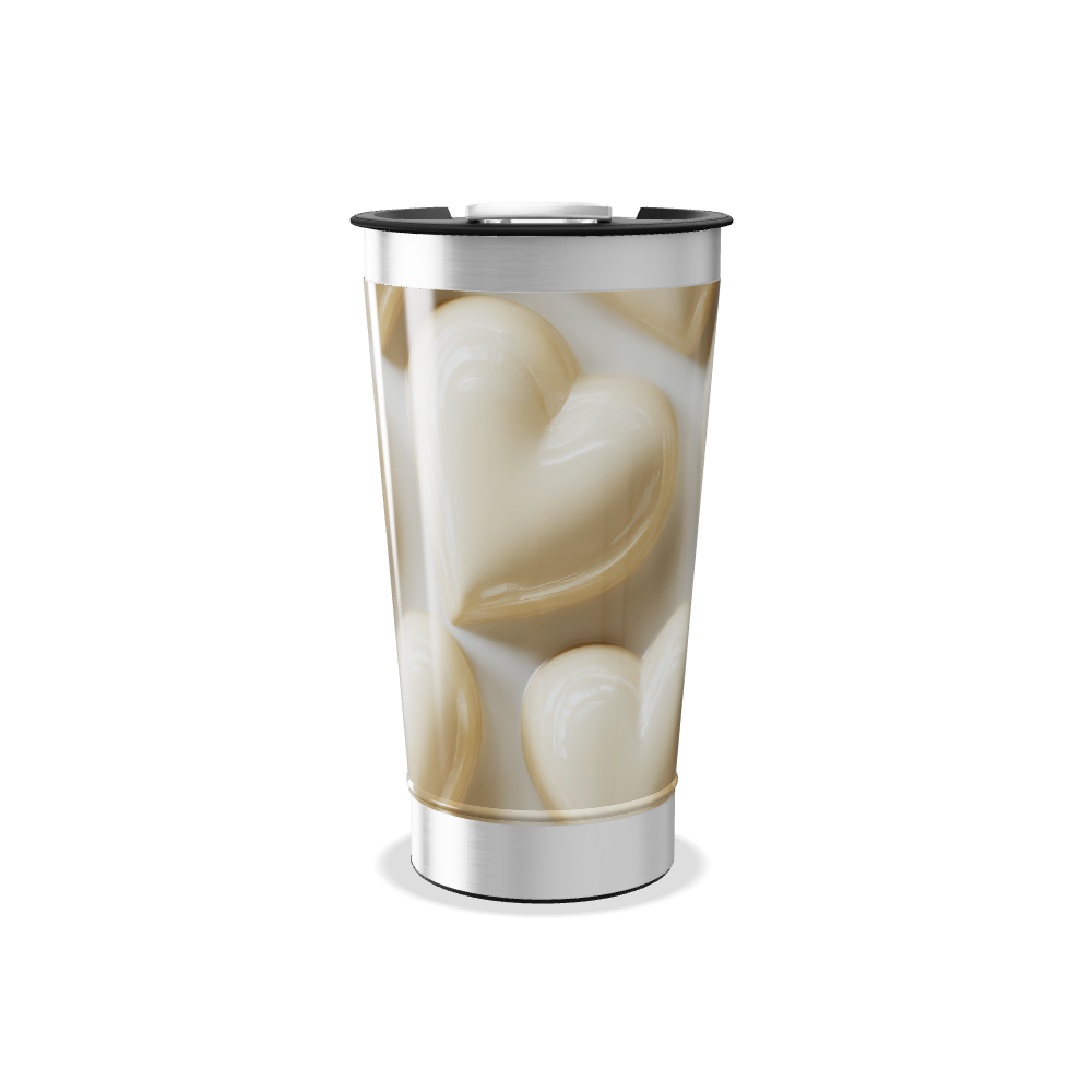 Copo Térmico - Estampa Corações Bege