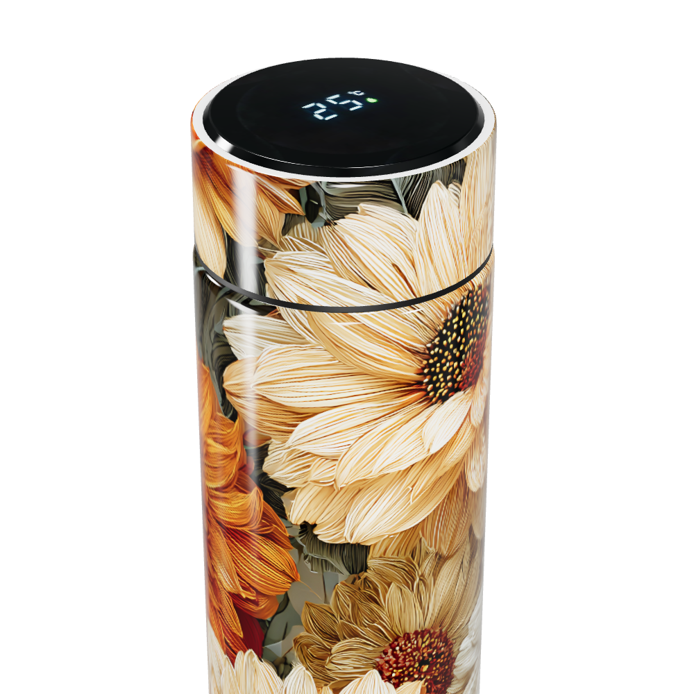 Garrafa Térmica Touch - Floral com Display Digital