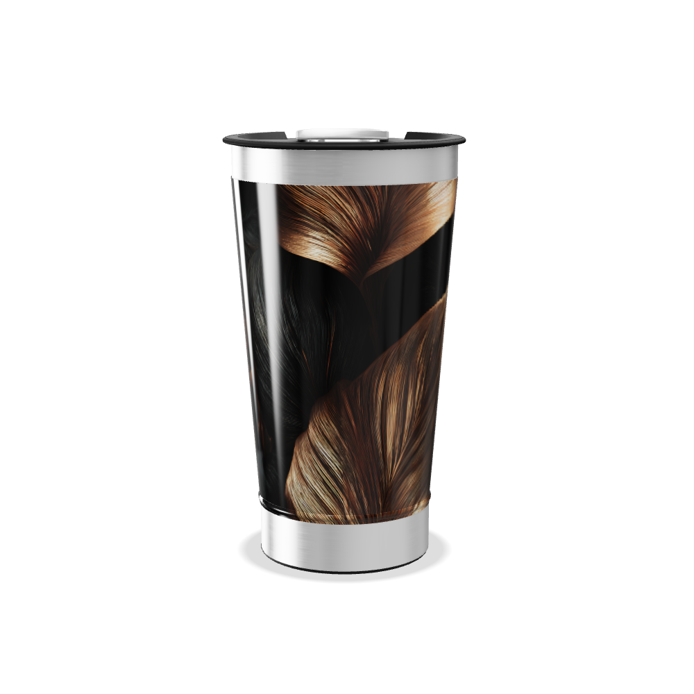 Copo Térmico - Preto com Folhas Douradas