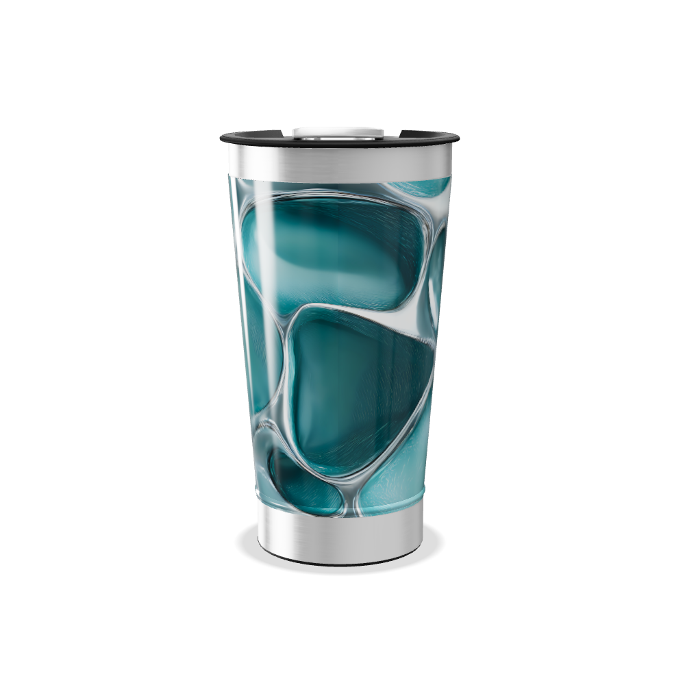 Copo Térmico - Azul com Estampa Moderna