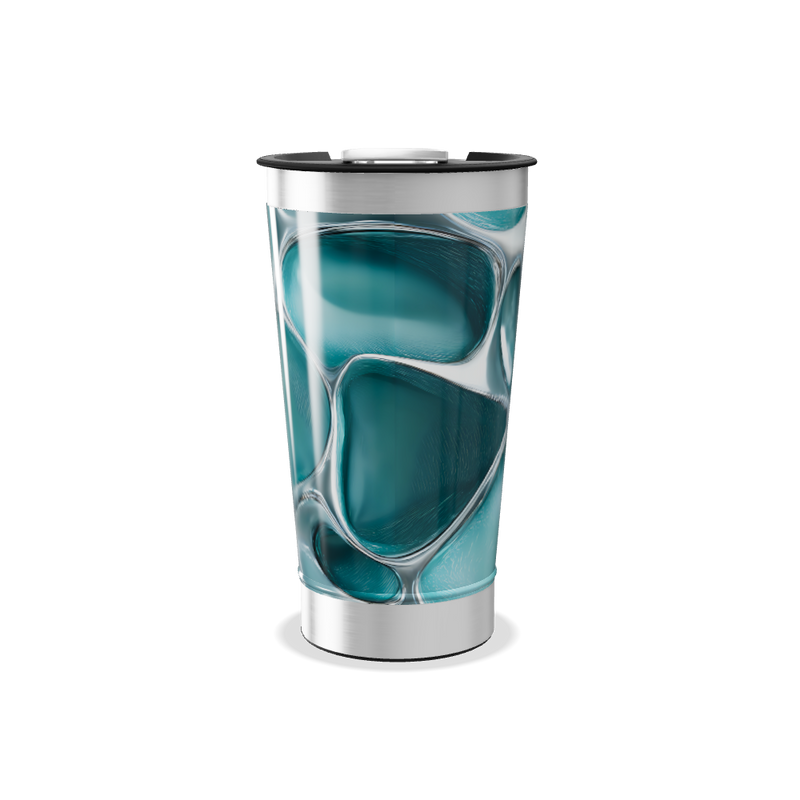 Copo Térmico - Azul com Estampa Moderna