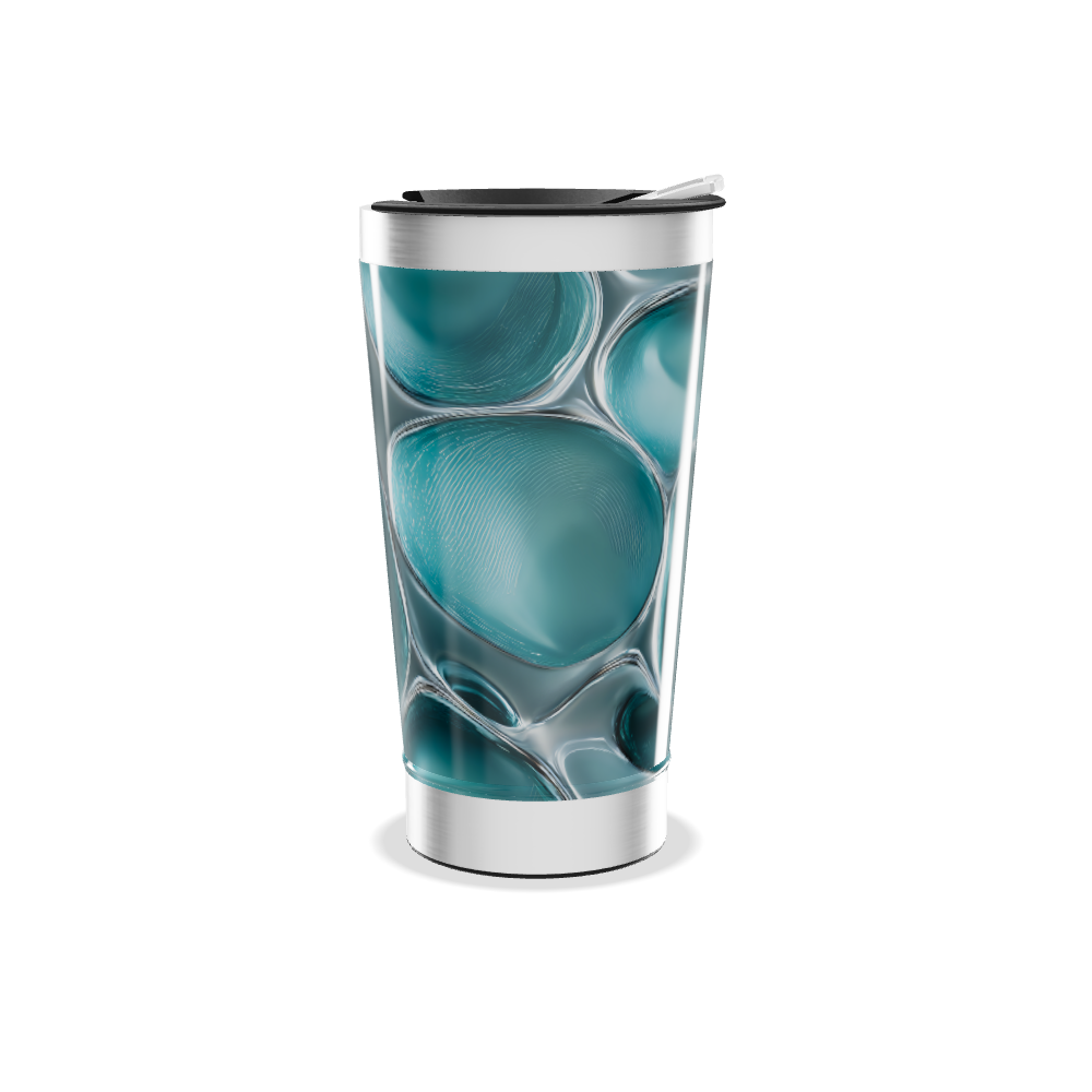 Copo Térmico - Azul com Estampa Moderna