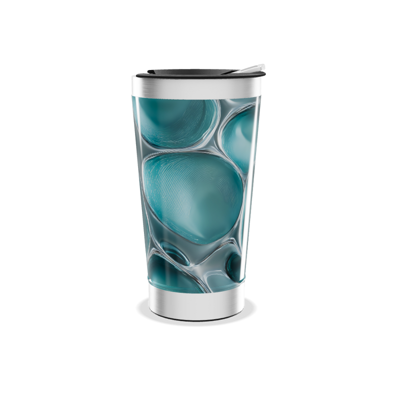 Copo Térmico - Azul com Estampa Moderna