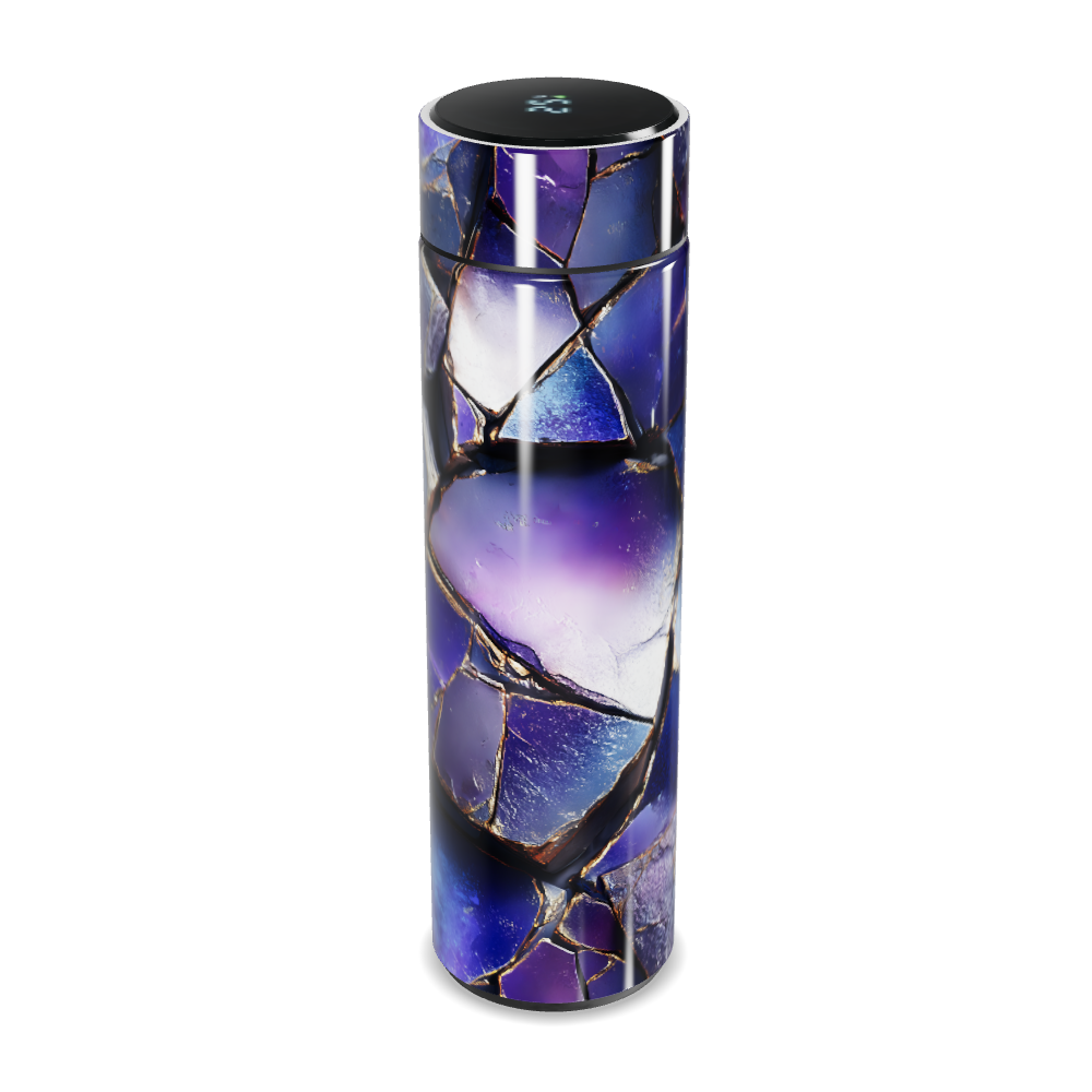 Garrafa Térmica Touch - Roxa com Detalhes Fractais