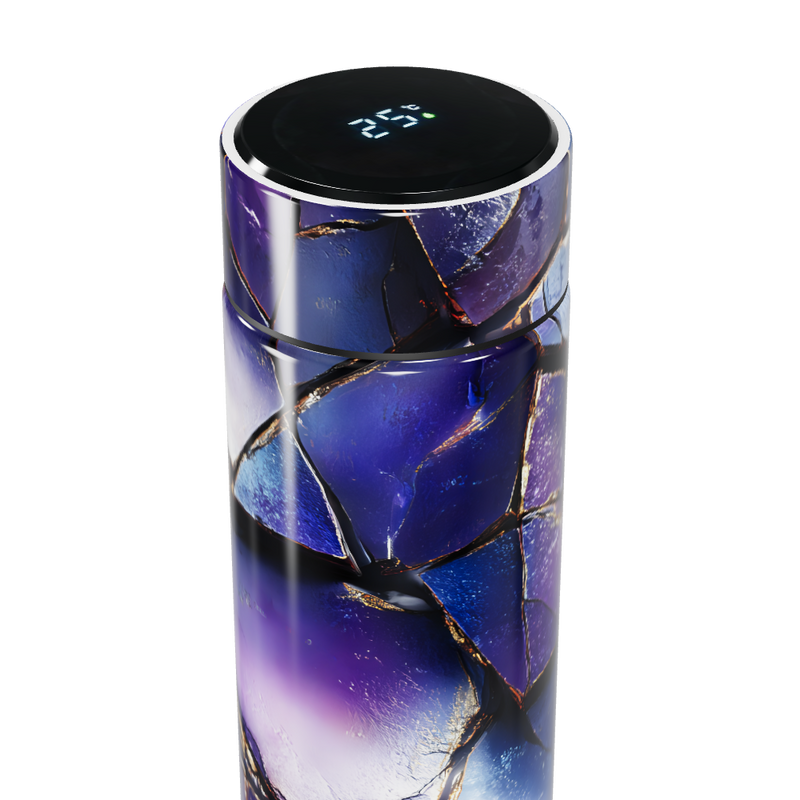 Garrafa Térmica Touch - Roxa com Detalhes Fractais