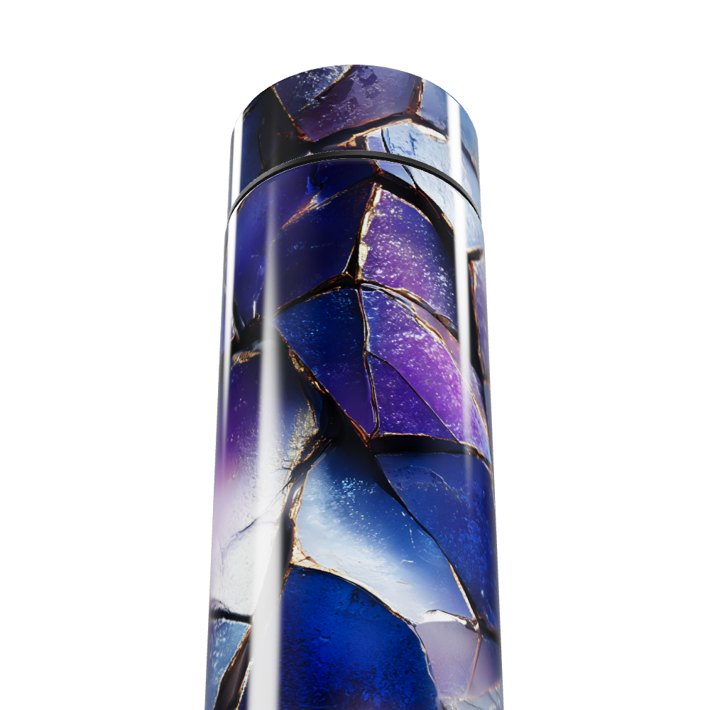 Garrafa Térmica Touch - Roxa com Detalhes Fractais