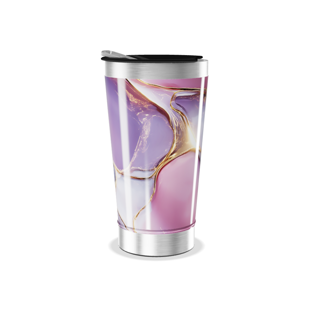 Copo Térmico - Design Abstrato Roxo