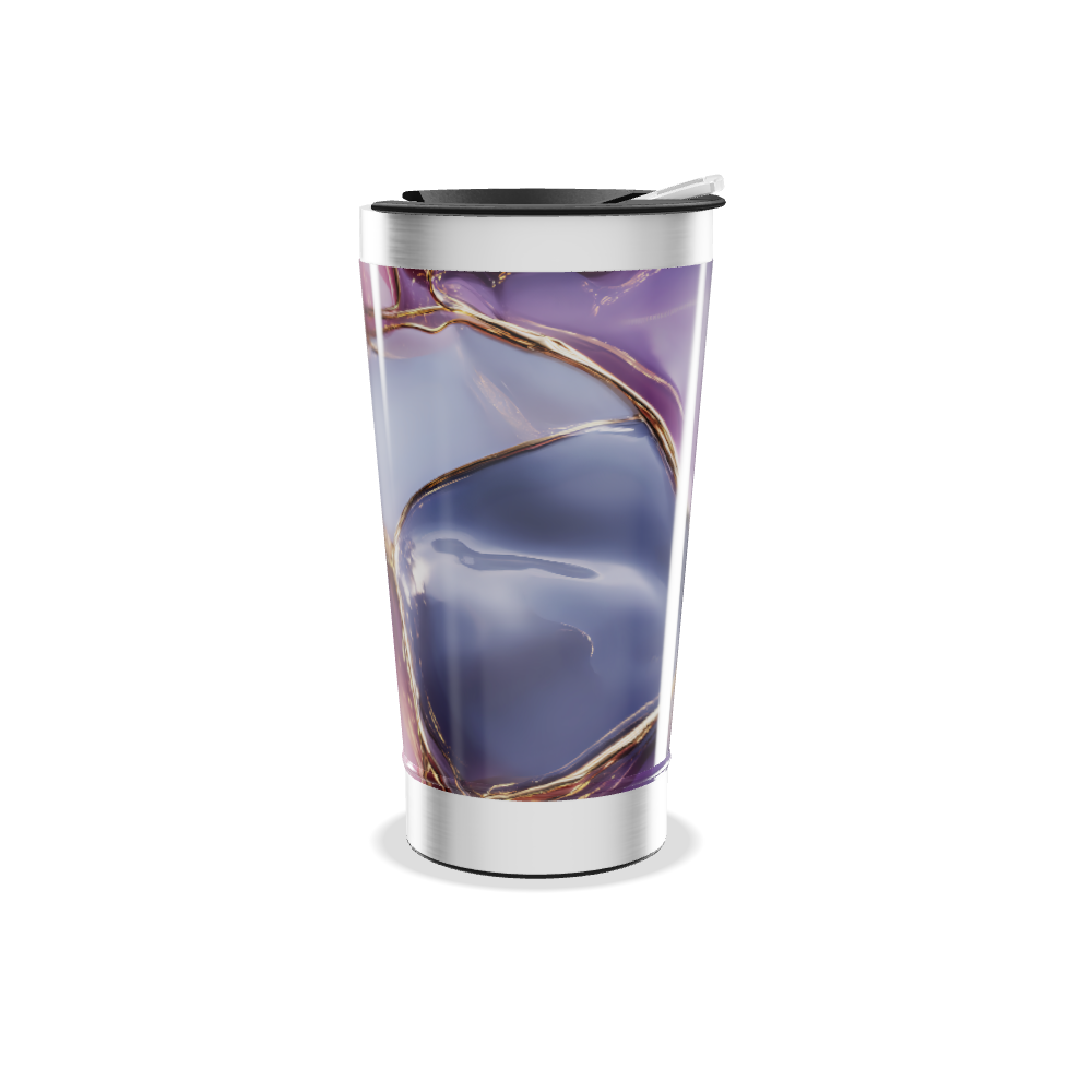 Copo Térmico - Design Abstrato Roxo