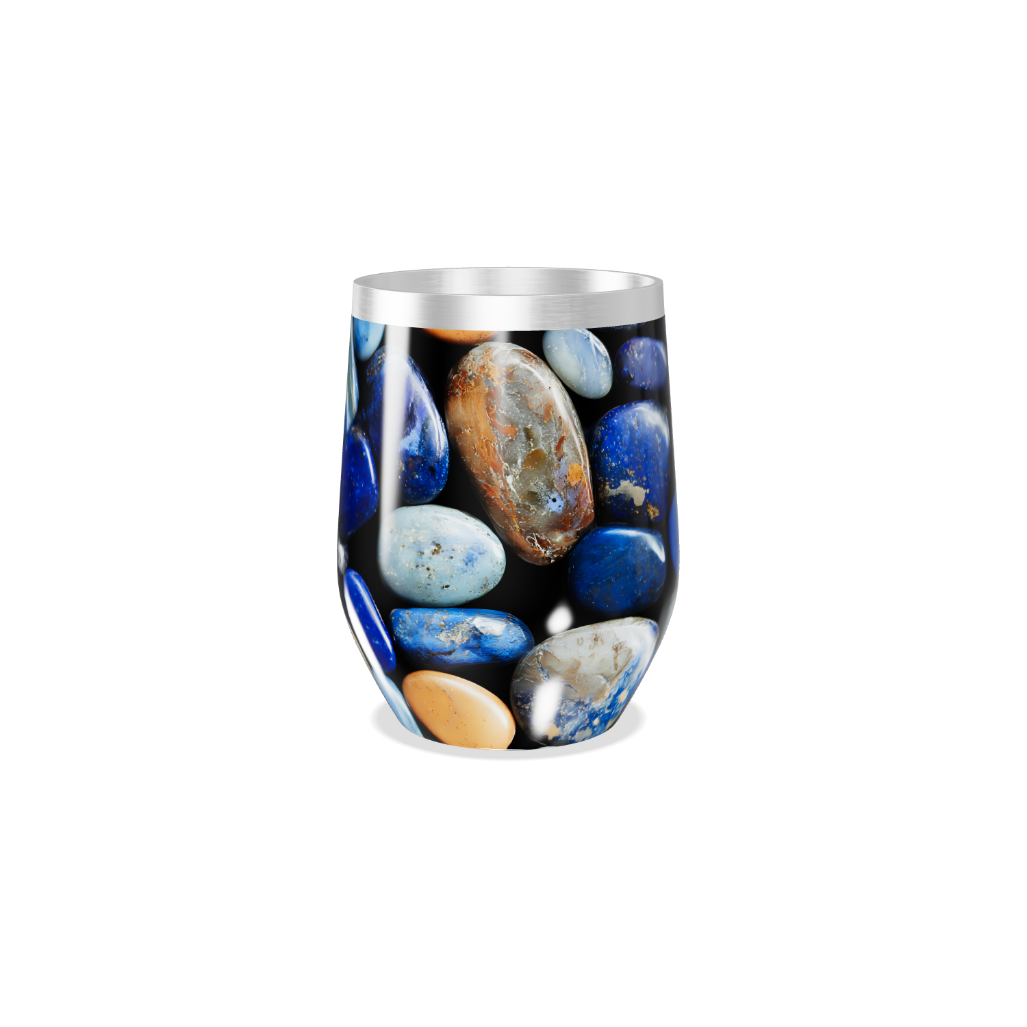 Copo Térmico Slim - Pedras Azuis Inox