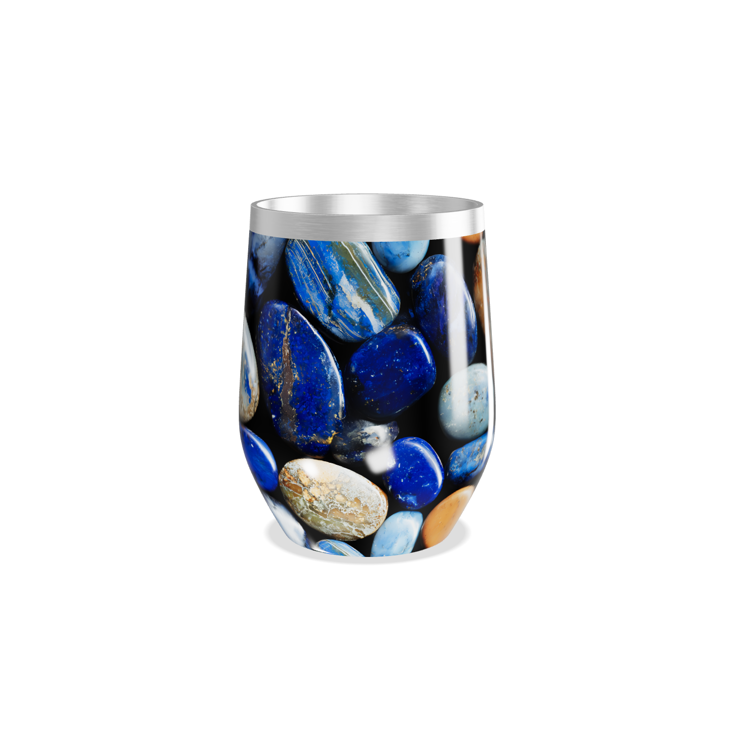 Copo Térmico Slim - Pedras Azuis Inox