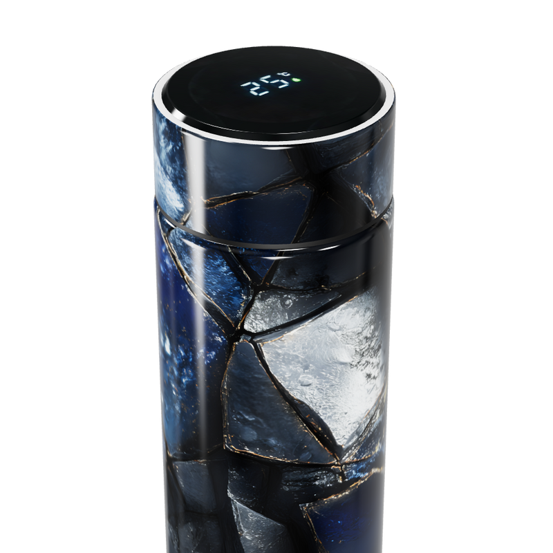 Garrafa Térmica Touch - Estampa Azul e Prata