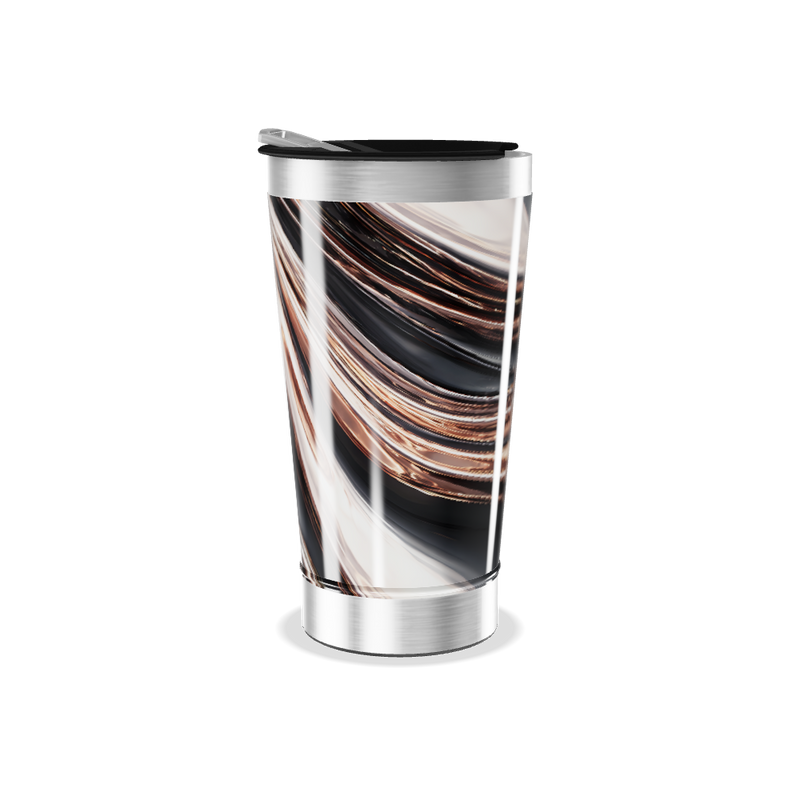 Copo Térmico - Espiral Preto e Marrom