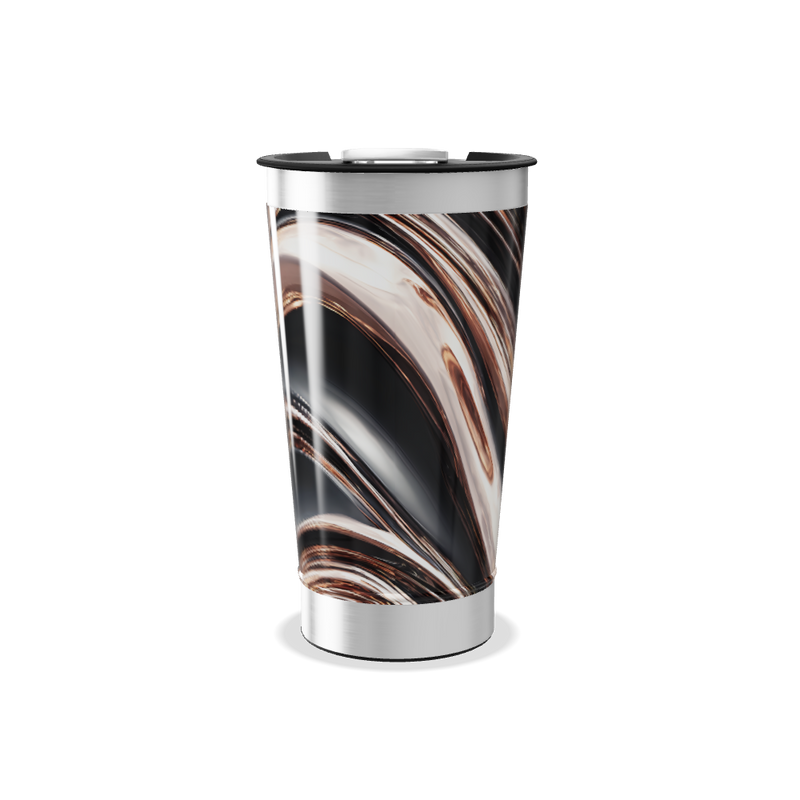 Copo Térmico - Espiral Preto e Marrom