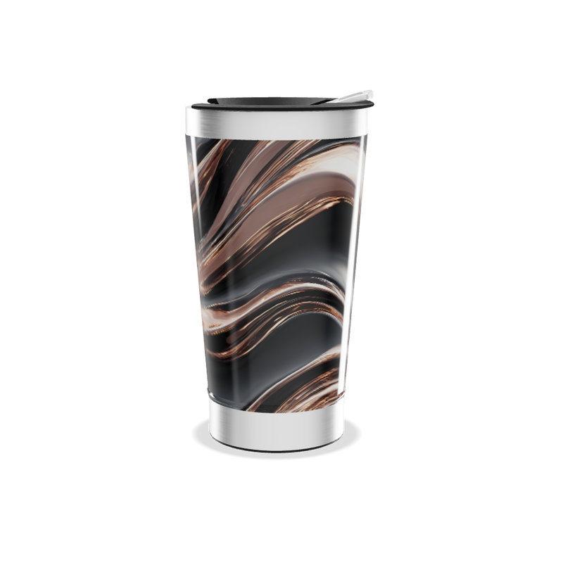 Copo Térmico - Espiral Preto e Marrom