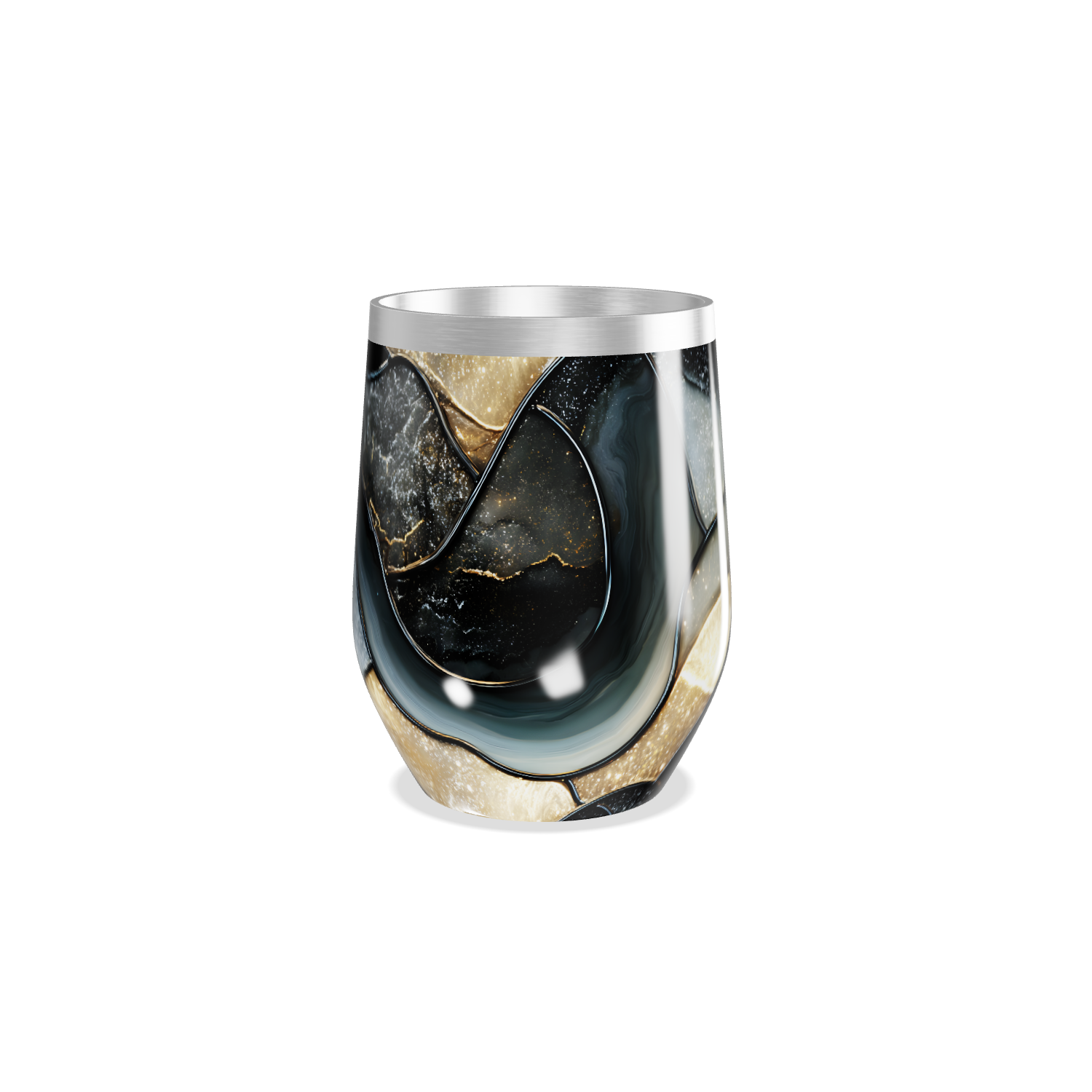 Copo Térmico Slim - Preto Mármore Inox