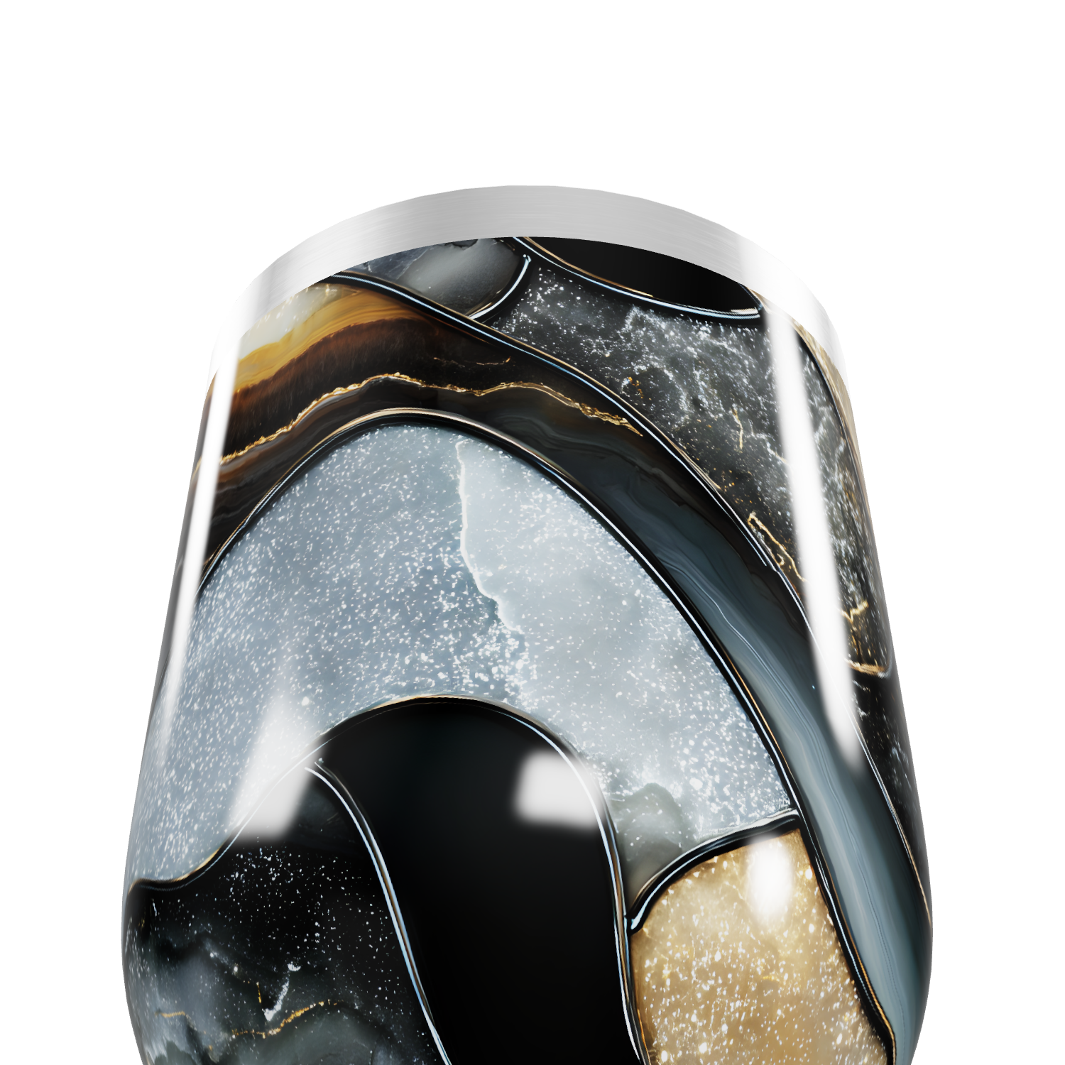 Copo Térmico Slim - Preto Mármore Inox