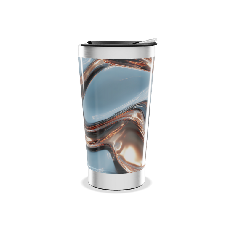 Copo Térmico - Azul Marmorizado Aço Inox