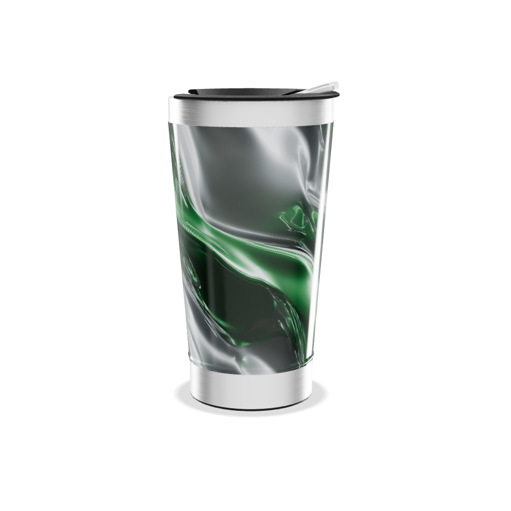Copo Térmico - Verde com Design Abstrato
