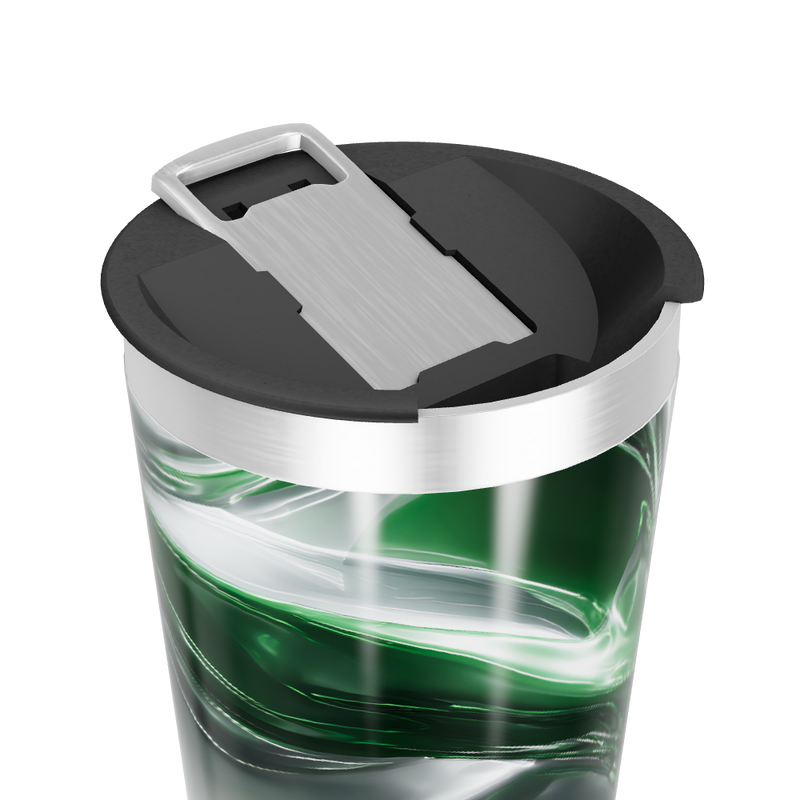 Copo Térmico - Verde com Design Abstrato