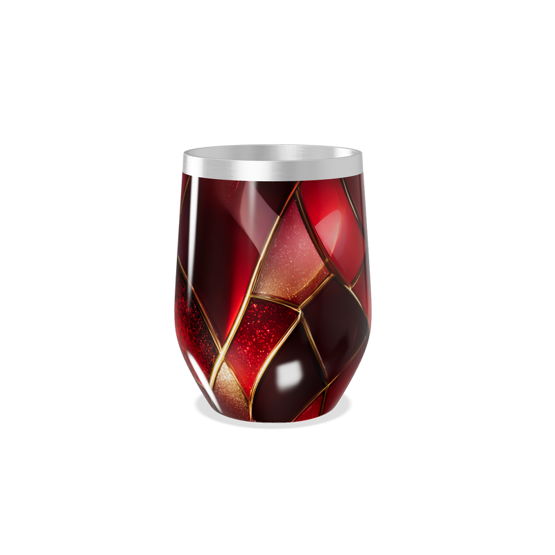 Copo Térmico Slim - Estampa Vermelha Abstrata