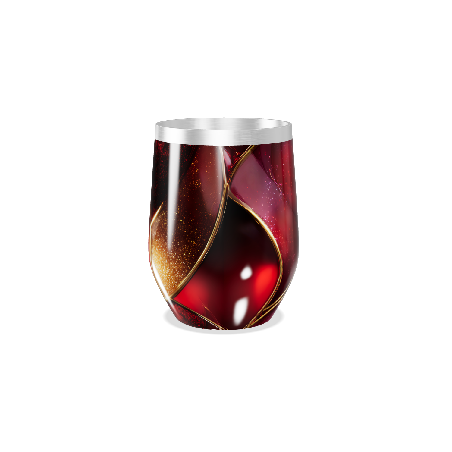 Copo Térmico Slim - Estampa Vermelha Abstrata