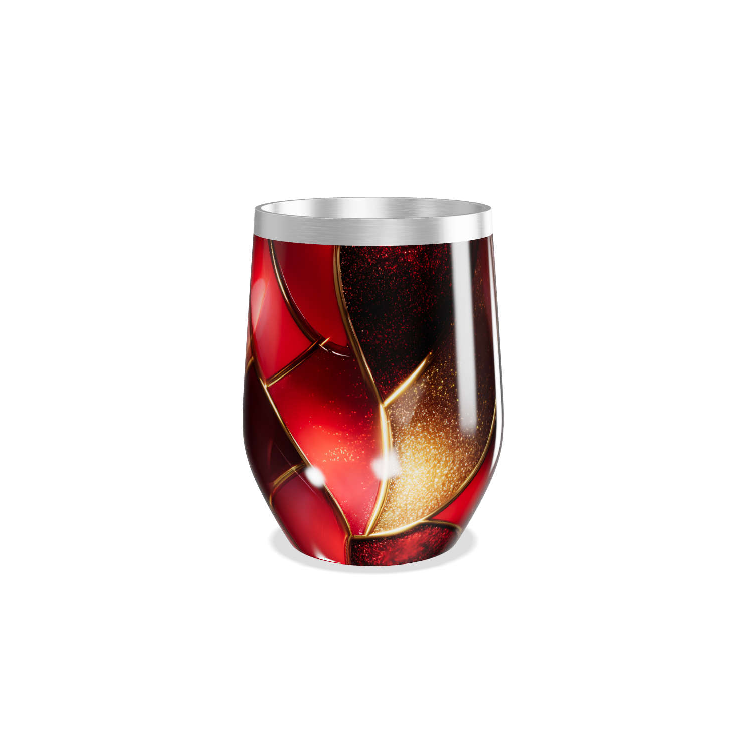 Copo Térmico Slim - Estampa Vermelha Abstrata