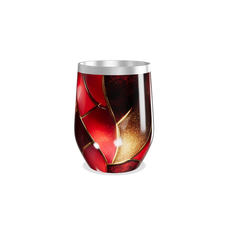 Copo Térmico Slim - Estampa Vermelha Abstrata