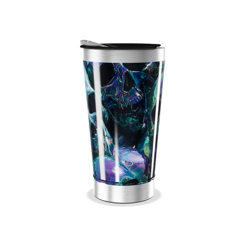 Copo Térmico - Caveira Metálica Colorida